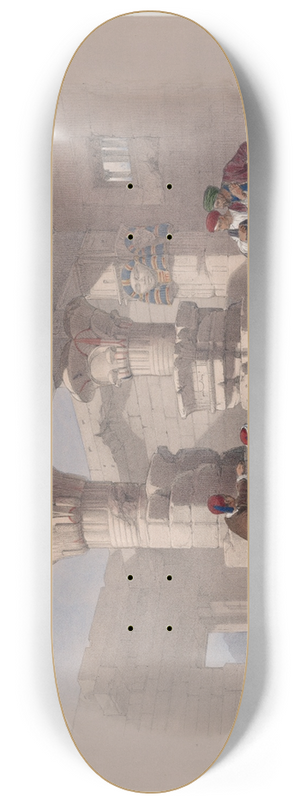David Roberts - Dayr el Medeeneh [Dayr al-Madnah], Thebes. 8.25 inch art skate deck