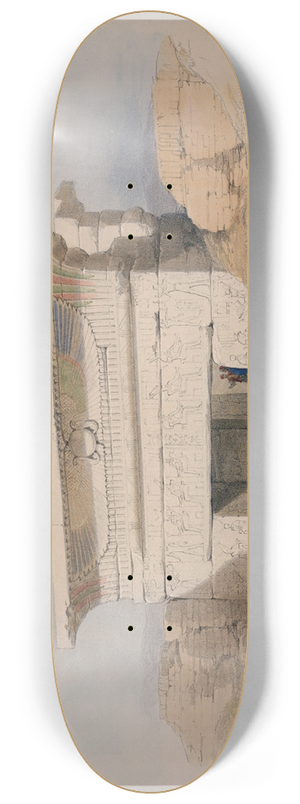 David Roberts - Dendera [Dandara]. Dec. 1838. 8.25 inch art skate deck