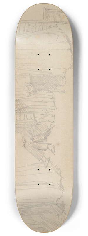 David Roberts - Studies of Figures in a Church 8.25 inch art skate deck