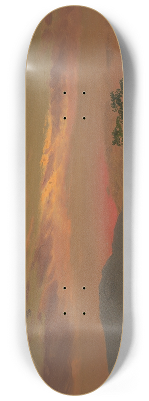 Frederic Edwin Church - Landscape at sunset, Hudson, N.Y. 8.25 inch art skate deck Frederic Edwin Church - Landscape at sunset, Hudson, N.Y. 8.25 inch art skate deck