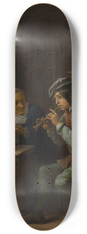 David Teniers The Younger - The Flageolet Player 8.25 inch art skate deck