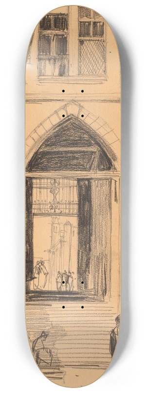 David Young Cameron - A Courtyard in Cairo 8.25 inch art skate deck