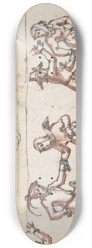 Dietrich Theodor Meyer the Elder - Farmers Dancing 8.25 inch art skate deck