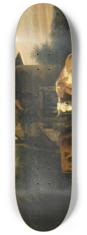 Dirck van Bergen - Grazing Cattle 8.25 inch art skate deck