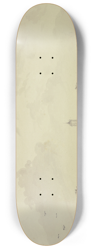 Dirk Verrijk - Kanalansicht, rechts zwei stehende Herren, links ein sitzender Angler 8.25 inch art skate deck