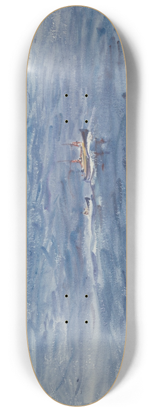 Dodge MacKnight - Seascape with Boat andCliff 8.25 inch art skate deck