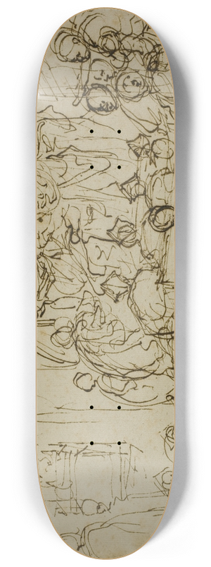 Domenico Cresti - Enthroned King with Attendants 8.25 inch art skate deck
