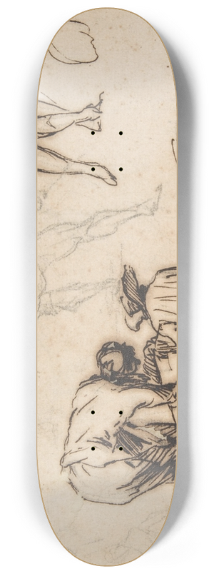 Domenico Gargiulo - Standing Figure and Figures Bending Over 8.25 inch art skate deck