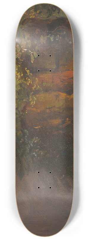 Frederic Edwin Church - Woodland scene with rocks 8.25 inch art skate deck Frederic Edwin Church - Woodland scene with rocks 8.25 inch art skate deck