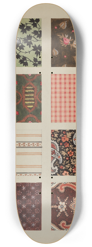 Dorothy Posten - Figured Material from Quilt 8.25 inch art skate deck