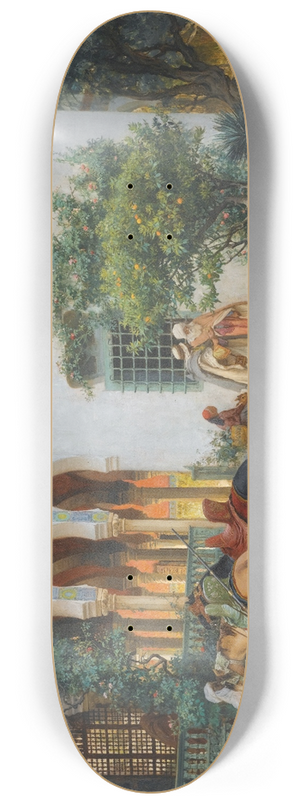 Frederick Arthur Bridgman - A North African Courtyard 8.25 inch art skate deck