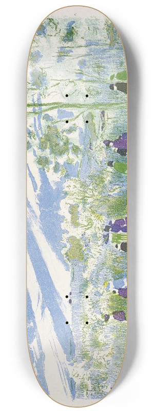 douard Vuillard - Across the Fields, plate three from Landscapes and Interiors 8.25 inch art skate deck