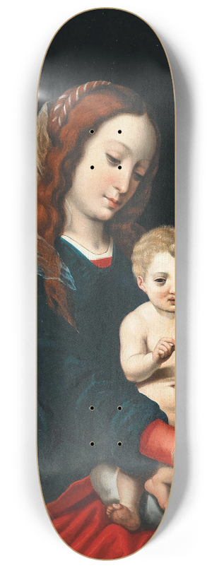 Early Netherlandish School - The Virgin and Child 8.25 inch art skate deck