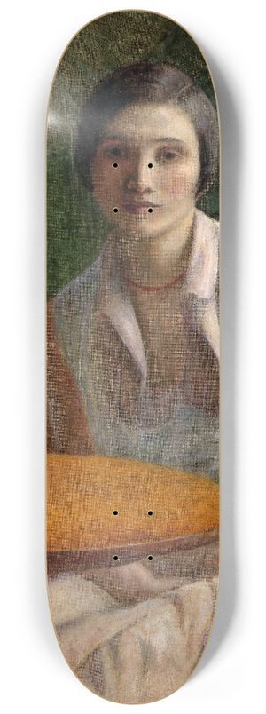 Frederick Carl Frieseke - Portrait of a Woman (with Cactus) 8.25 inch art skate deck
