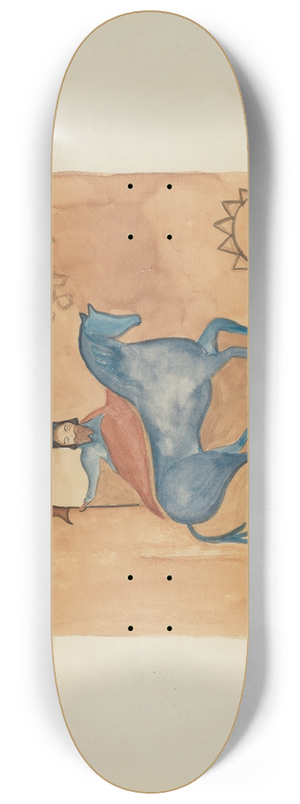 E. Boyd - St. George (Painted on Deerskin) 8.25 inch art skate deck