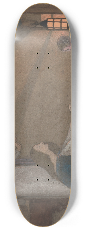 Frederick Cayley Robinson - Study for The Lost Child 8.25 inch art skate deck