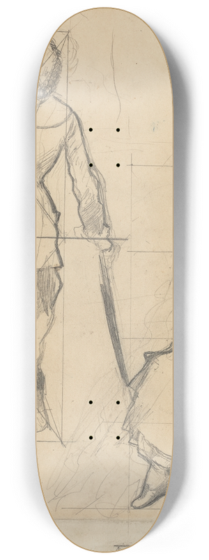 Edgar Degas - Study for Mary Cassatt at the Louvre (recto) 8.25 inch art skate deck