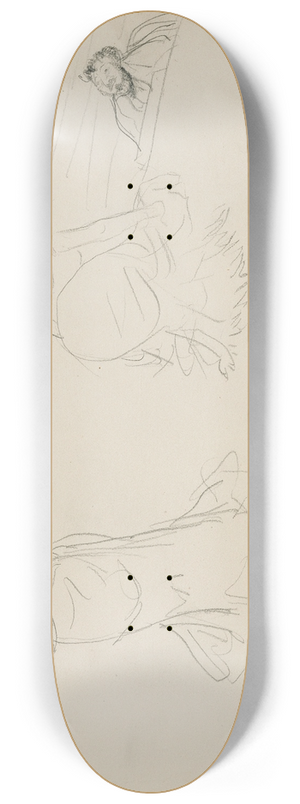 Edgar Degas - Two Sketches 8.25 inch art skate deck