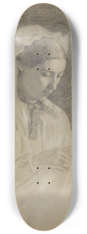 Edgar Degas - Woman Embroidering 8.25 inch art skate deck