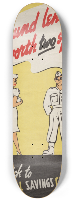 Edgar Longman - A Pound Lent is Worth Two Spent! 8.25 inch art skate deck