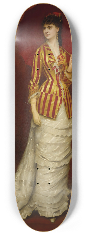 Edouard Alexandre Sain - The Red Parasol 8.25 inch art skate deck