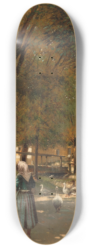 Eduard Majsch - Sweeping the Courtyard 8.25 inch art skate deck