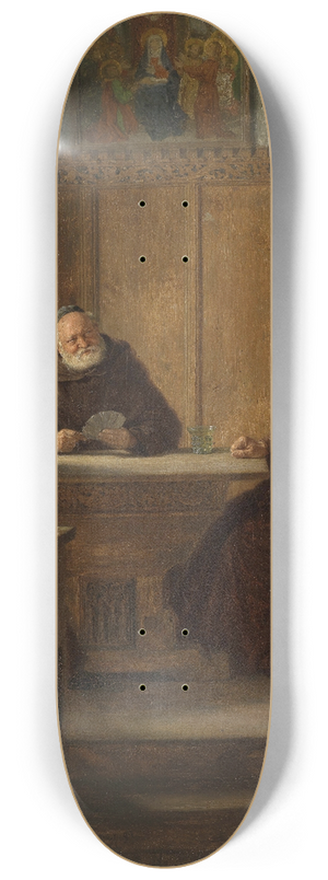 Eduard von Grtzner - Das Kartenspiel 8.25 inch art skate deck