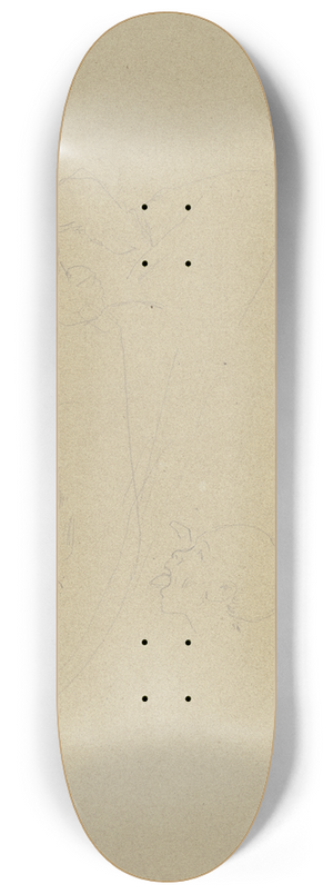 Eduard von Steinle - Studienblatt; Vier grimassierende Kpfe 8.25 inch art skate deck