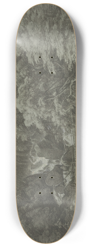 Eduard Wilhelm Pose - Wildbach in Tirol mit einer Brcke 8.25 inch art skate deck