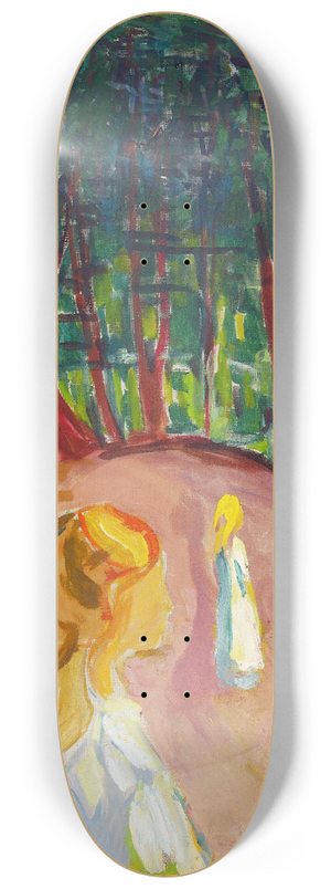 Edvard Munch - Flirting in the Park 8.25 inch art skate deck