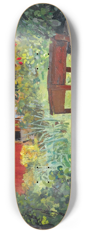 Edvard Munch - Garden With Red House 8.25 inch art skate deck