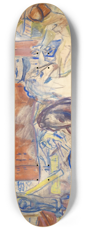 Edvard Munch - Horse Team on a Building Site 8.25 inch art skate deck