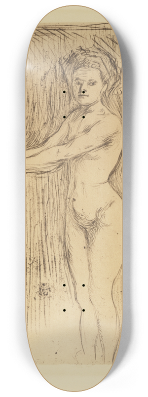 Edvard Munch - Nude Woman (Model Warming her Hands) 8.25 inch art skate deck