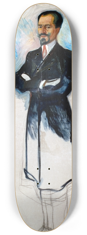 Edvard Munch - Portrait of Ernest Thiel (Study) 8.25 inch art skate deck