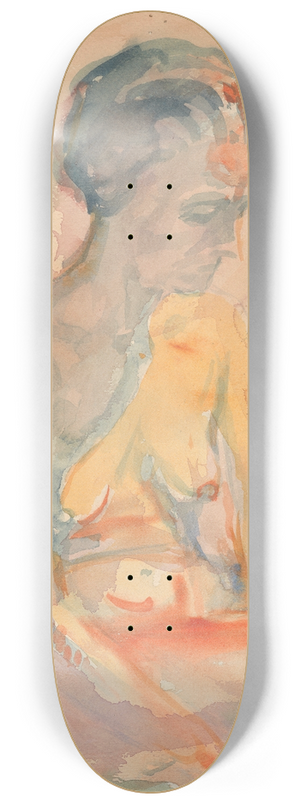 Edvard Munch - Sittende kvinnelig akt i sidelys 8.25 inch art skate deck