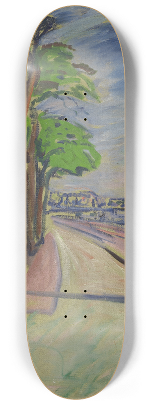 Edvard Munch - Trees By The Canal 8.25 inch art skate deck