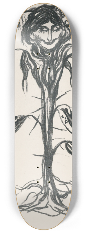 Edvard Munch - Vignette; Amaryllis 8.25 inch art skate deck