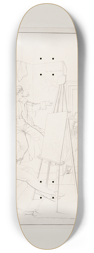 Edvard Sonne - En amagerpige i en malers atelier 8.25 inch art skate deck