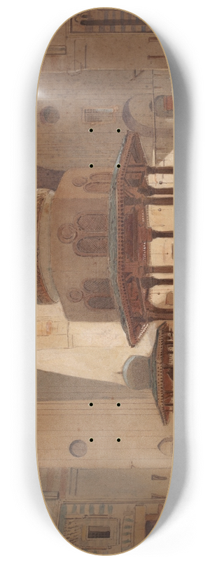 Edward Angelo Goodall - Mosque of Sultan Hassan, Cairo 8.25 inch art skate deck