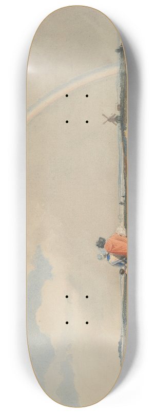 Edward Duncan - Landscape with a rainbow 8.25 inch art skate deck