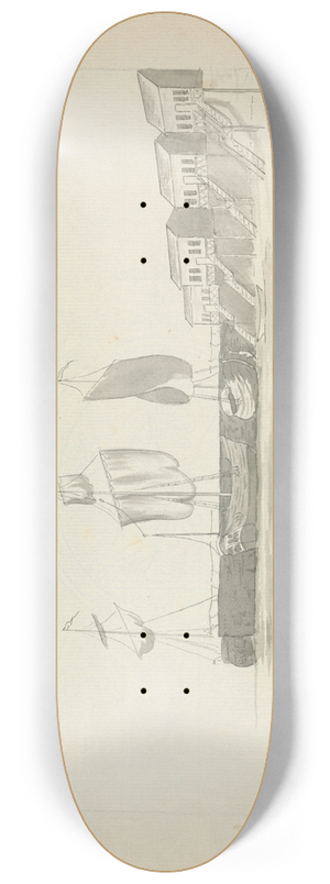 Edward Francis Burney - Bathing Houses at Margate 8.25 inch art skate deck