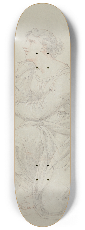 Edward Francis Burney - Study for the Kneeling Figure of Priscilla 8.25 inch art skate deck