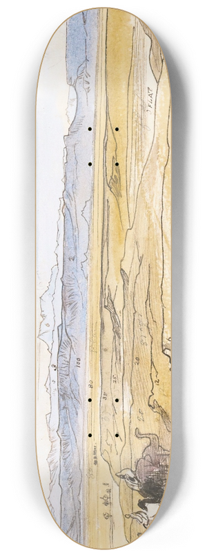 Edward Lear - Gebel Serbal From Above Wadi Useit, Eygpt 8.25 inch art skate deck