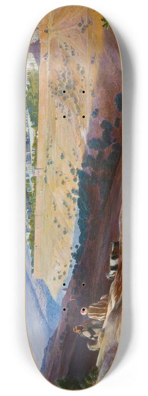 Edward Lear - Jerusalem from the Mount of Olives 8.25 inch art skate deck
