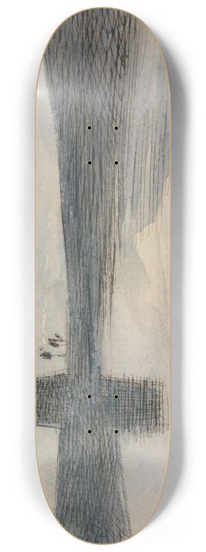 Edward Lear - Karnak, 9-30 pm, 22 January 1867 8.25 inch art skate deck