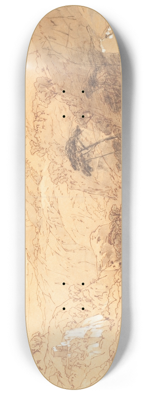 Edward Lear - Middle Eastern Landscape 8.25 inch art skate deck