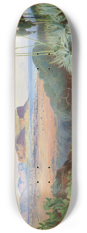 Edward Lear - Palermo, Sicily, with Monte Pellegrino 8.25 inch art skate deck
