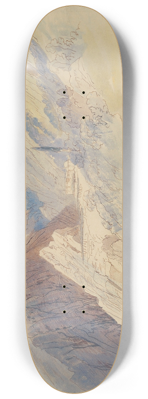 Edward Lear - The Monastery of St Nilus, Mount Athos 8.25 inch art skate deck
