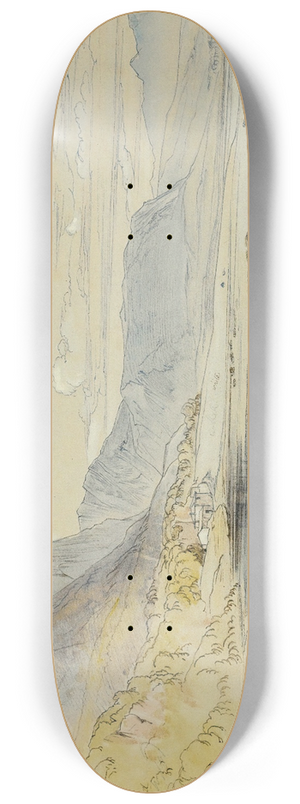 Edward Lear - Thermopylae, Greece 8.25 inch art skate deck