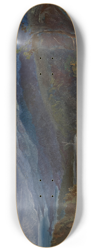 Edward Lear - View of Mount Athos, Greece 8.25 inch art skate deck